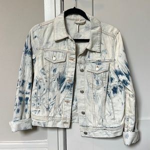 free people acid wash denim jacket